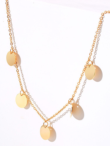 Copper With 18k Gold Plated Trendy Star round Necklaces
