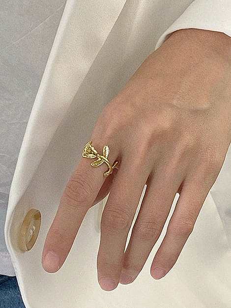 Brass Flower Minimalist Band Ring