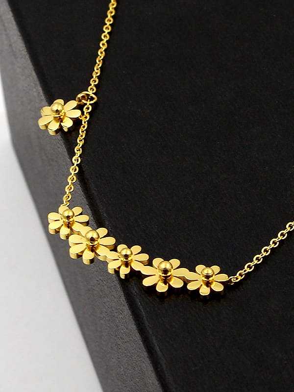 Titanium Flower Rosary Dainty Necklace
