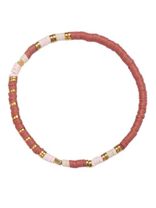 Bracelet extensible rond Bohême en argile polymère en acier au titane