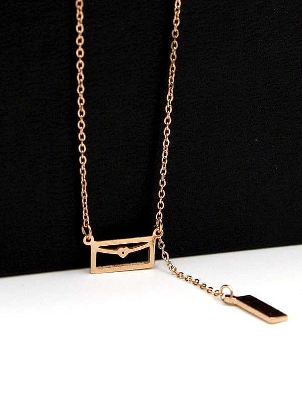 Titanium geometry Tassel Minimalist Necklace