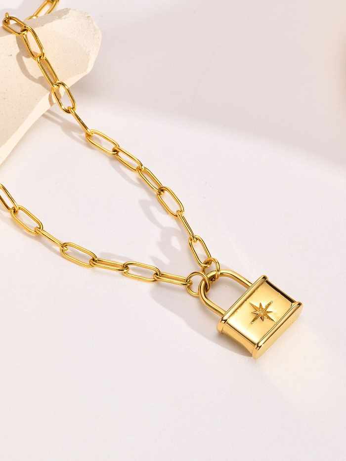 Stainless steel Locket Minimalist Hollow Chain Necklace