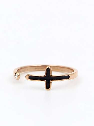 Titanium Cross Minimalist Band Ring