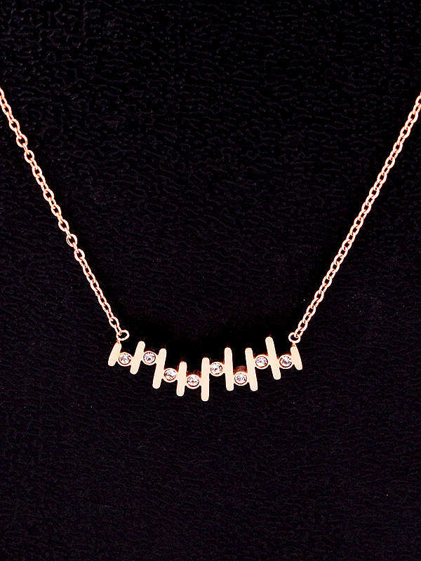 Titanium Cubic Zirconia Irregular Dainty Necklace