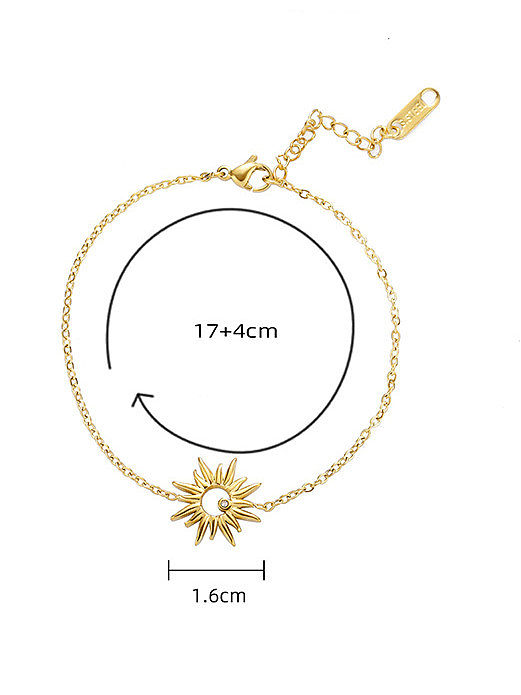 Titanium Steel Sun Flower Minimalist Link Bracelet