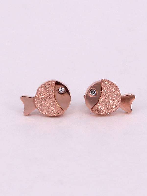 Titanium Fish Geometric Cute Stud Earring