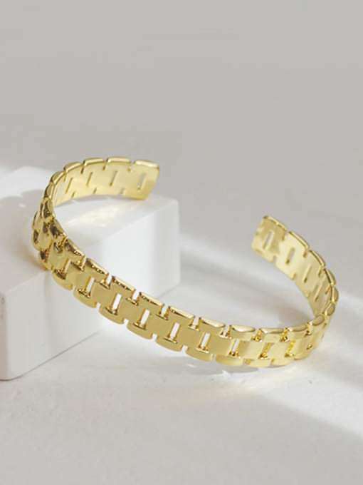 Bracelet minimaliste géométrique lisse en laiton