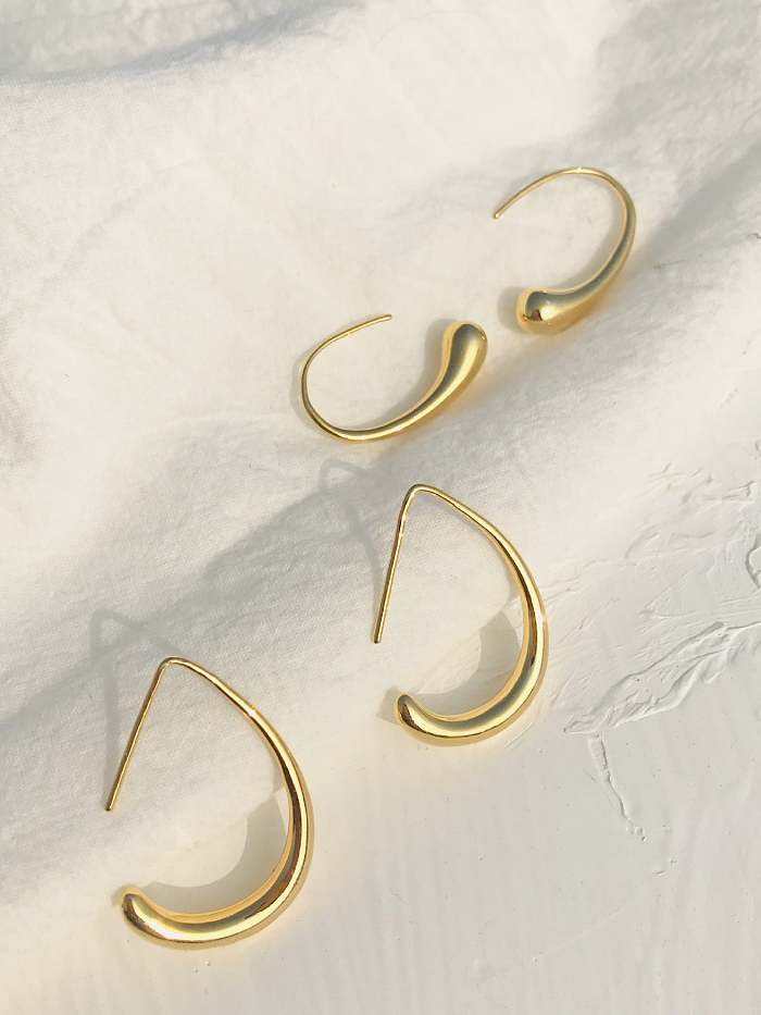 Geometrischer minimalistischer Haken-Ohrring aus Edelstahl
