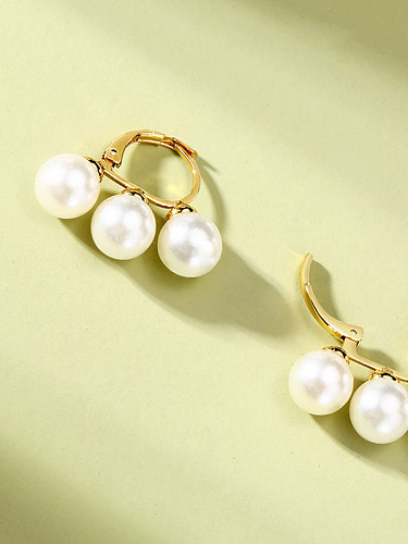 Stainless Steel With Imitation pearl classic Earrings
