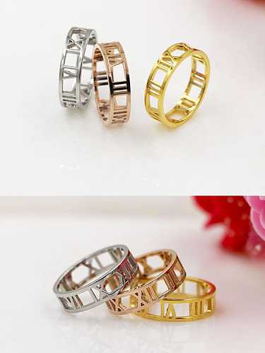 Titanium Number Dainty Band Ring