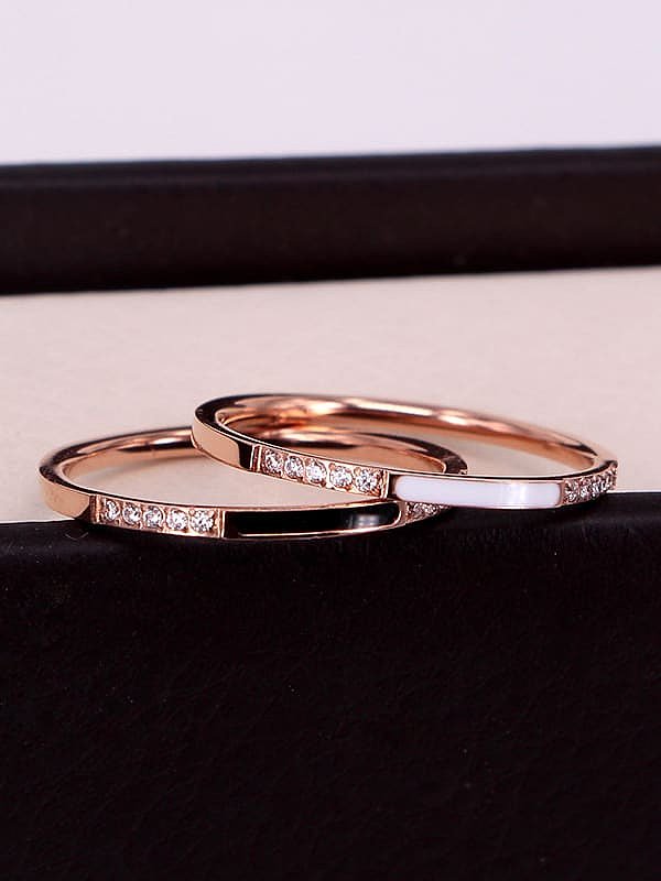 Titanium Enamel Geometric Minimalist rings
