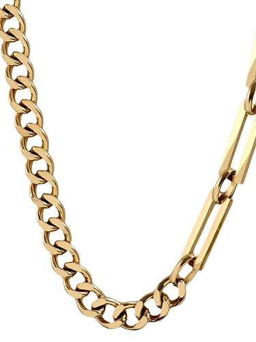 Titanium Steel Hip Hop Hollow Geometric Chain Necklace