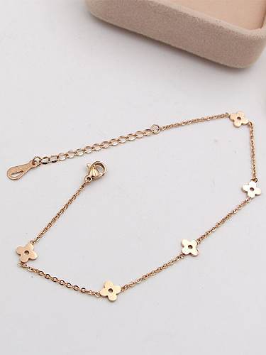 Tobillera delicada con rosario de titanio