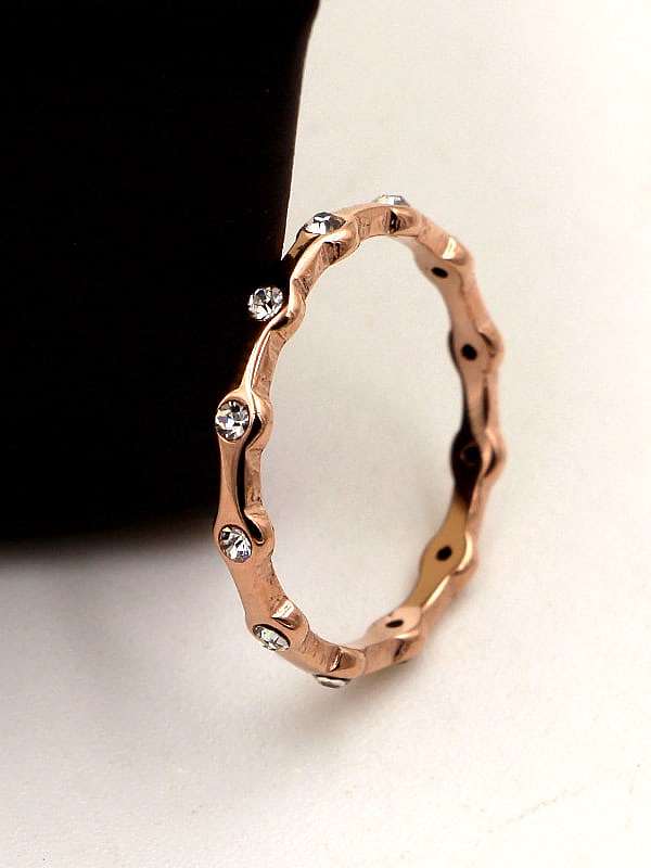 Titanium Cubic Zirconia Geometric Minimalist Band Ring