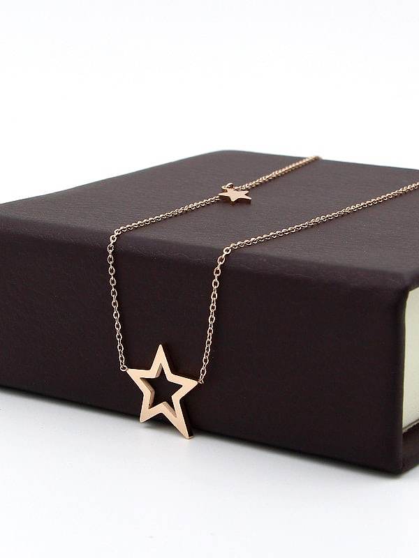 Titanium Hollow Star Minimalist pendant Necklace