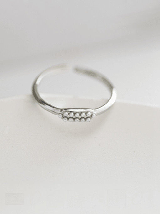 Stainless steel Imitation Pearl Geometric Minimalist Band Ring