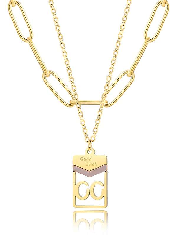 Stainless steel Geometric Vintage Multi Strand Necklace