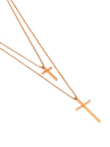 Titanium Steel Cross Minimalist Multi Strand Necklace