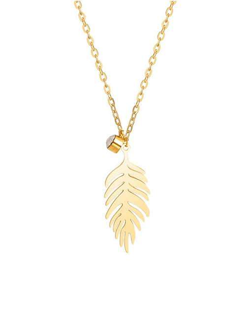 Stainless steel Minimalist Leaf Pendant