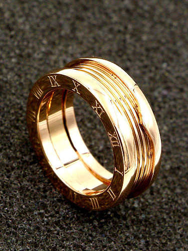 Titanium Number Minimalist Band Ring