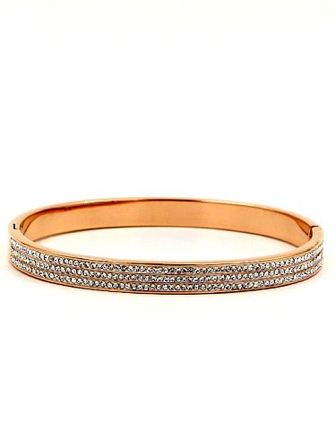 Titanium Cubic Zirconia Minimalist Band Bangle