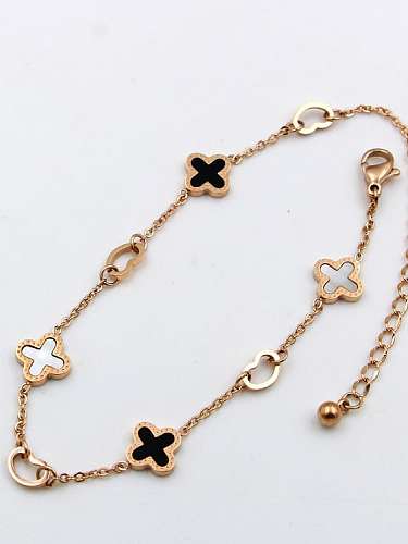 Titanium Clover Classic Anklet