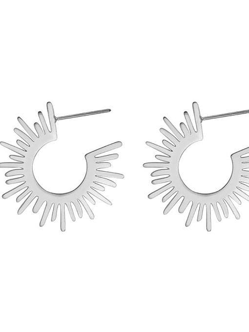 European and American fashion temperament sunflower titanium steel earrings