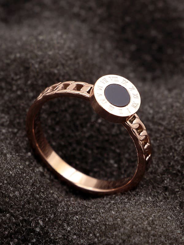 Titanium Number Dainty Band Ring