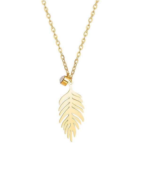 Stainless steel Minimalist Leaf Pendant