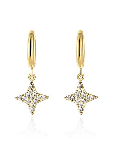 Boucles d'oreilles Huggie minimalistes en acier inoxydable Cubic Zirconia Cross