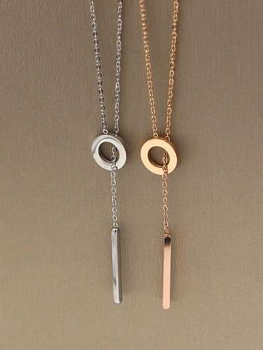 Titanium Locket Minimalist Lariat Necklace