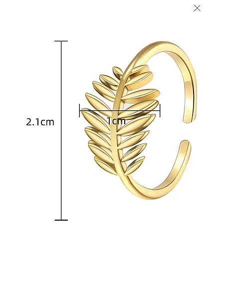 Titanium Steel Leaf Minimalist Band Ring