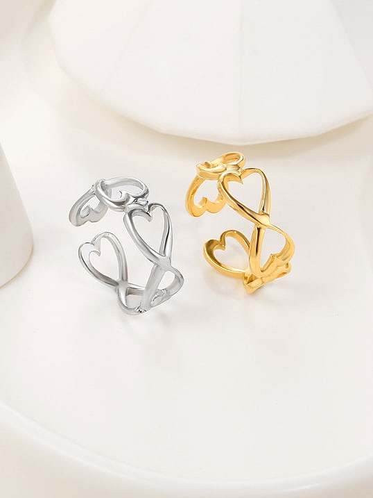 Titanium Steel Hollow Geometric Minimalist Band Ring
