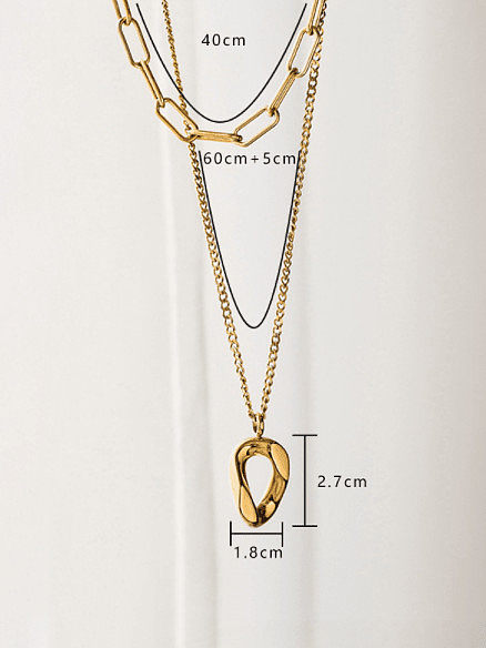 Geometrische Hip-Hop-Multi-Strang-Halskette aus Edelstahl