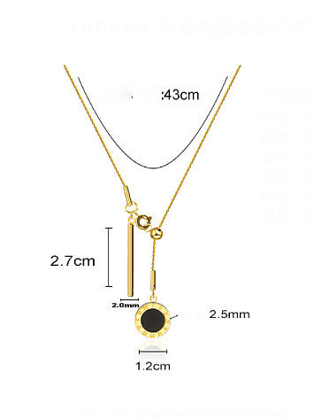 Titanium Steel Acrylic Geometric Vintage Tassel Necklace