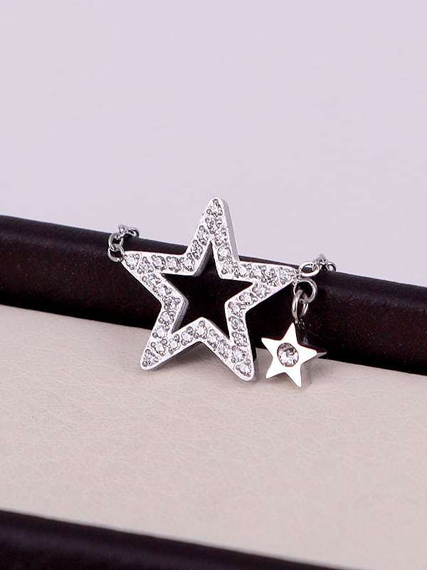 Titanium Cubic Zirconia Star Dainty Necklace
