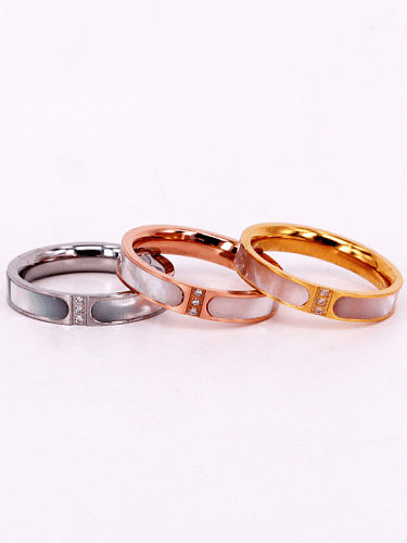 Titanium Shell Geometric Classic Band Ring