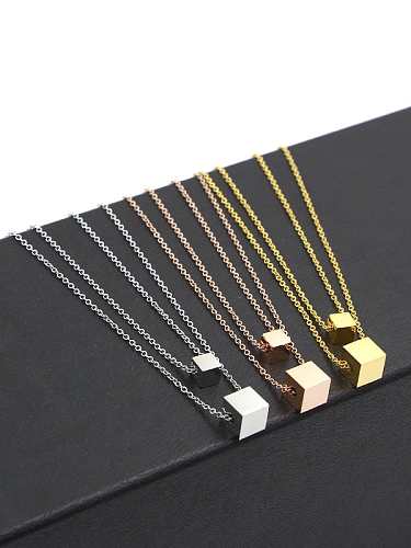 Titanium square Dainty Multi Strand Necklace