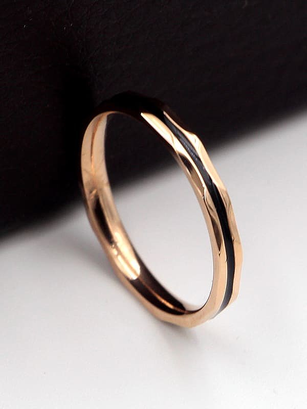 Titanium Enamel Minimalist Band Ring