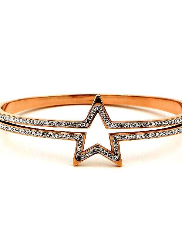 Bracelet manchette minimaliste étoile strass titane