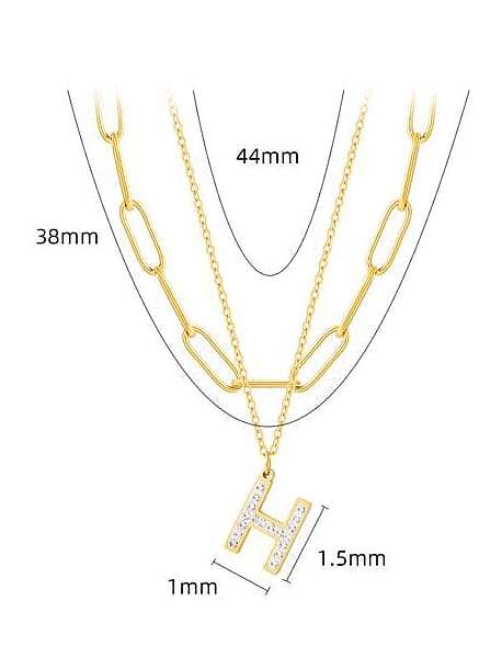 Minimalistische mehrsträngige Halskette aus Titanstahl mit Strassbuchstaben