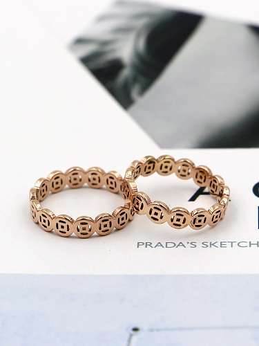 Titanium Hollow Bell Dainty Band Ring