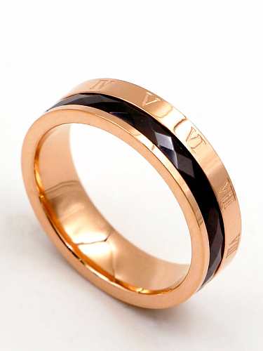 Titanium Number Minimalist Band Ring