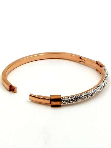 Titanium Cubic Zirconia Trend Band Bangle