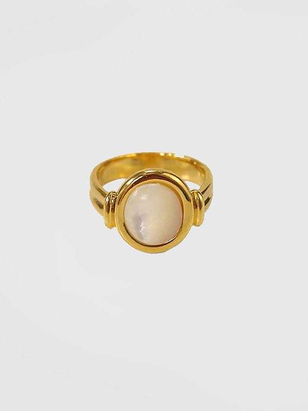 Brass Shell Round Vintage Band Ring