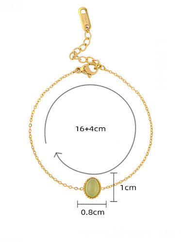 Bracelet à maillons minimalistes ovales en acier au titane et turquoise