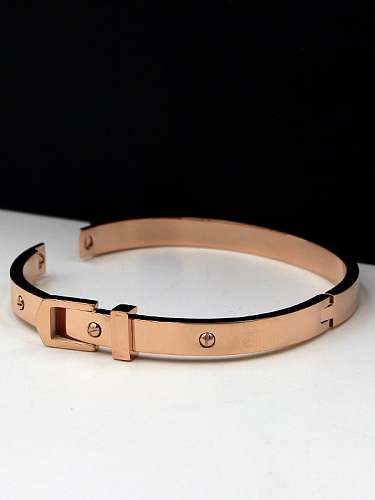 Titanium Belt Geometric Dainty Bangle