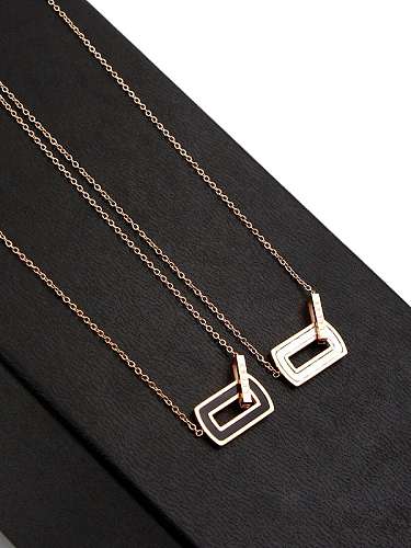 Titan-Emaille-geometrische minimalistische Anhänger-Halskette