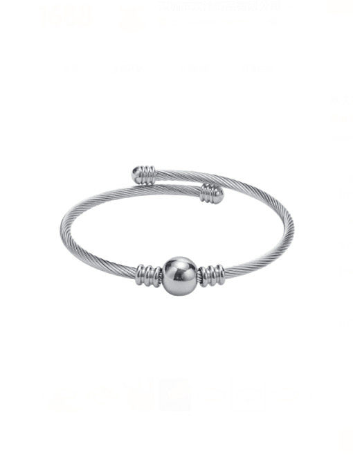 Stainless steel Round Vintage Band Bangle