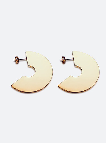 Boucles d'oreilles géométriques simples en acier inoxydable doré